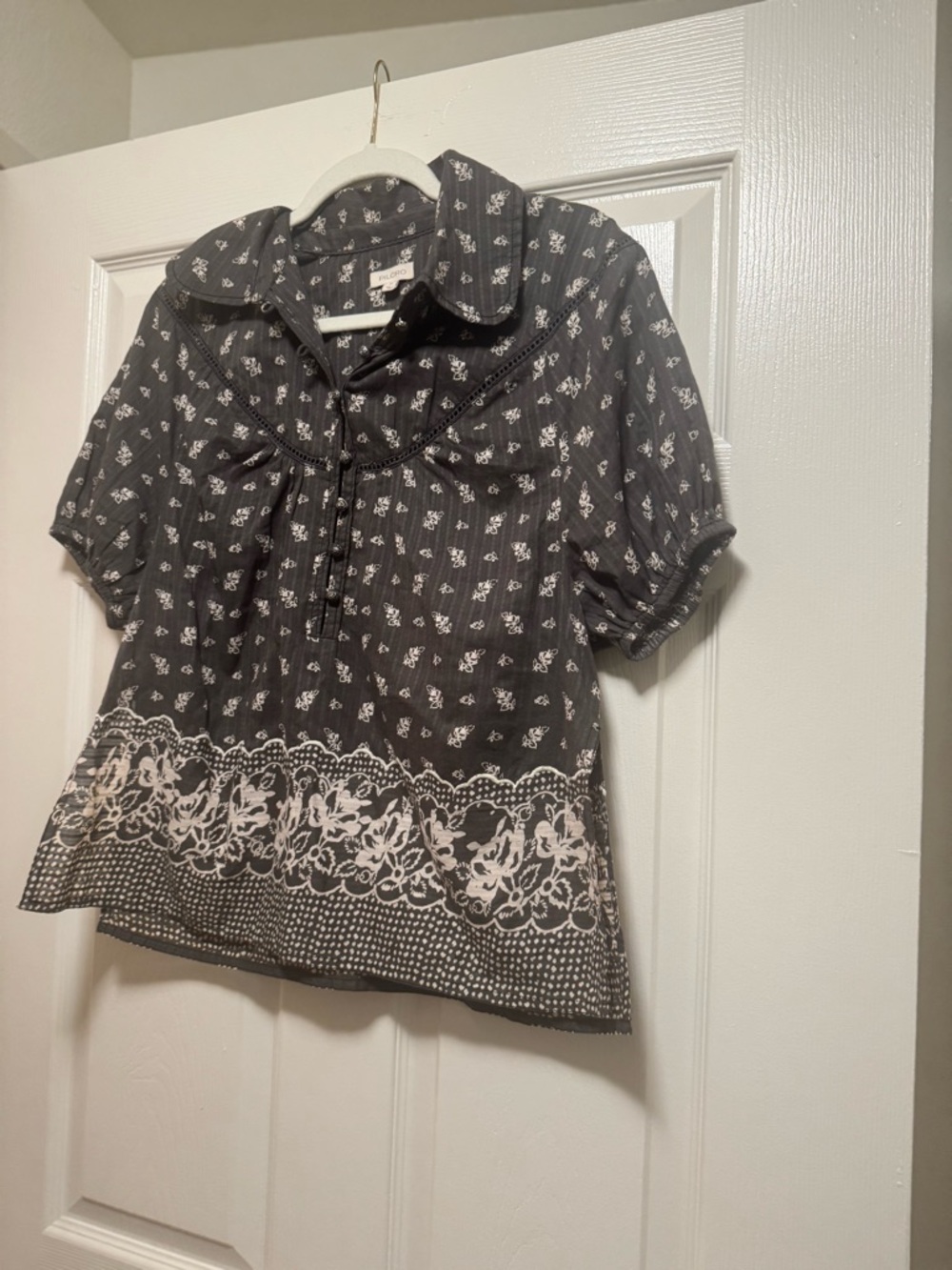Pilcro Short-Sleeve Pop Over Blouse - Picture 6 of 14
